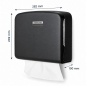 Preview: TR Premium Pure Black Handtuchspender Interfold Mini – Maße 282 x 249 x 100 mm