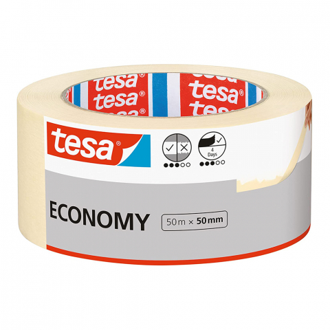 tesa pack® eco - Malerband, 50m x 50mm, beige