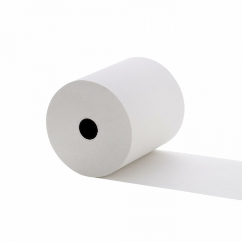 Premium Thermorolle 80 mm x 80 m x 12 mm mit stabilem 12 mm Kern, BPA-frei, für langlebige Druckqualität.