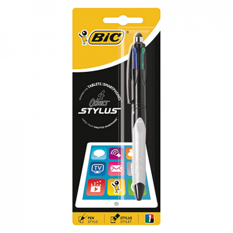 BiC 4-Farb-Druckkugelschreiber 4 Colours Grip Stylus