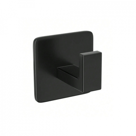 Kleiderhaken schwarz matt, selbstklebend, ohne Bohren, aus rostfreiem Aluminium, Tragkraft bis 10 kg, ideal für Bad, Küche & Schlafzimmer