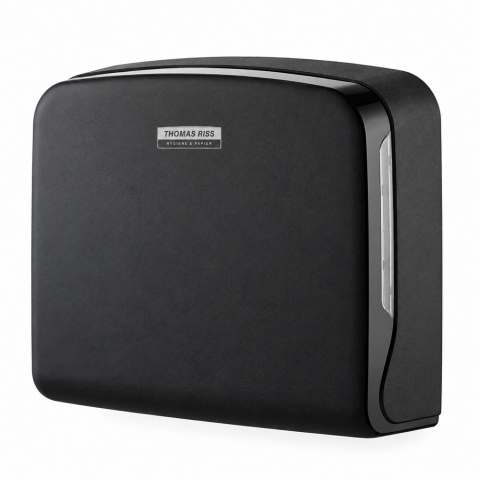 TR Premium Pure Black Handtuchspender Interfold Mini, schwarz matt