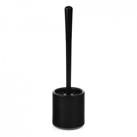 WC-Bürstengarnitur mit Silikonkopf, schwarz, bodenstehend – hygienisch und modern