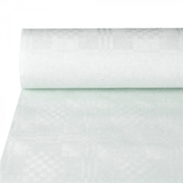 Papstar Papiertischtuch mit Damastprägung, weiß
