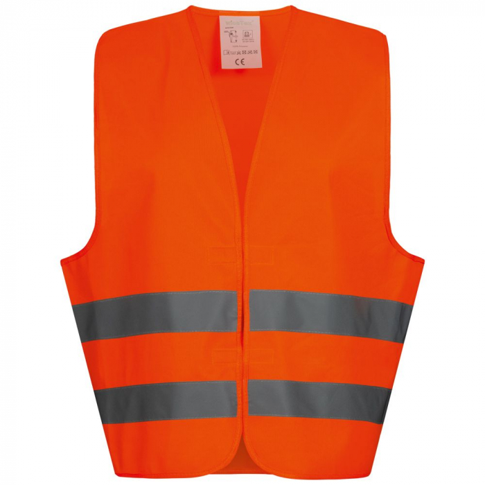 Warnweste, Orange, mit Klettverschluss