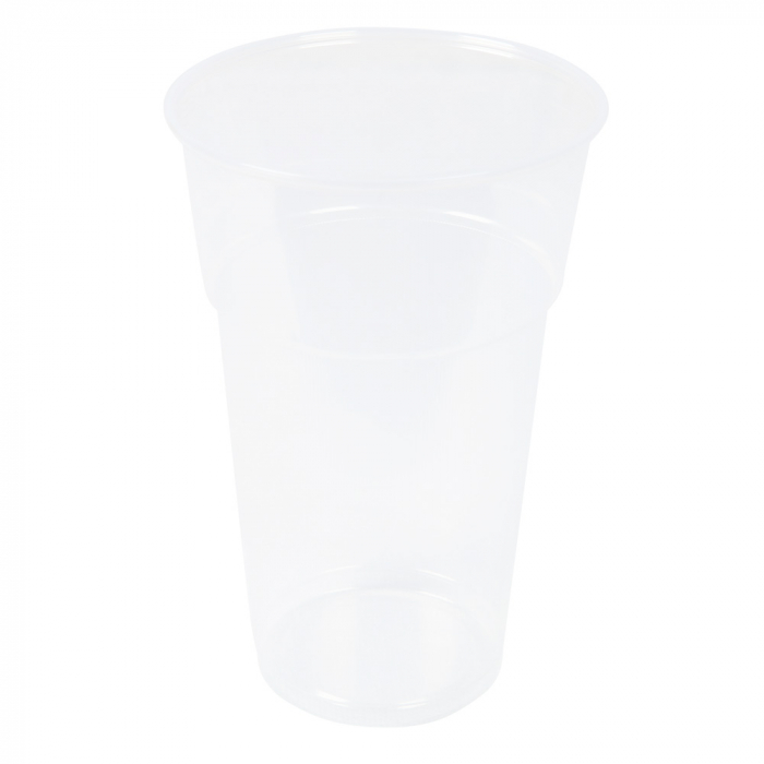 BIO PLA Kaltgetränkebecher 500 ml, kompostierbar, transparent, mit Füllstrich & Schaumrand, ideal für To-go-Getränke