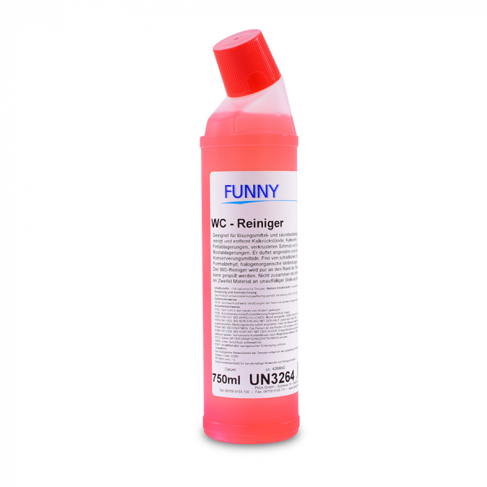 FUNNY WC-Reiniger kalklösend 750 ml, entfernt Kalk, Urinstein, Fett, Rost und starke Verschmutzungen, dickflüssig mit frischem Duft