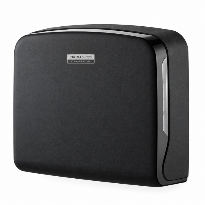 TR Premium Pure Black Handtuchspender Interfold Mini, schwarz matt